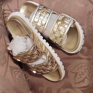 Gold Michael Kors Stark Slides
